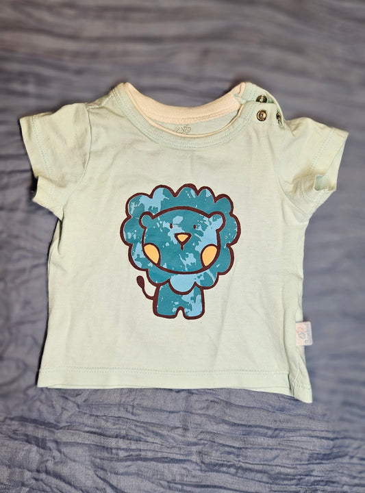 Remera bebé, diseño león azul